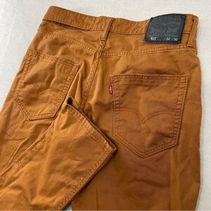 Levi 511 Brown Denim Jean Pant Men 30x29 Black Label Workwear Slim Straight